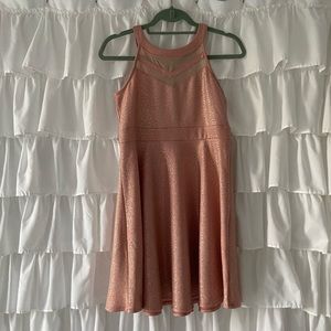 Glistening pink dress!
